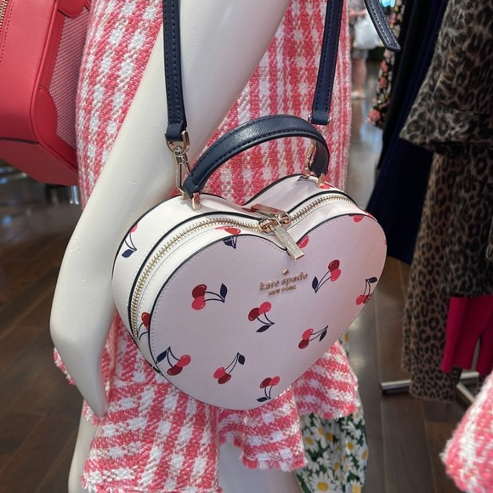 Kate Spade Love Shack Cherry Heart Crossbody Cream Multi - Picture 15 of 16